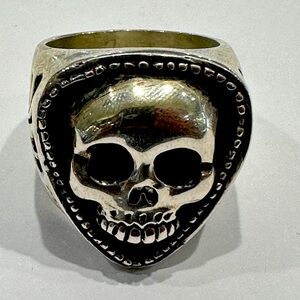 Studded Fender Skull Guitar Pick Ring size 11 designed by King Baby Studio